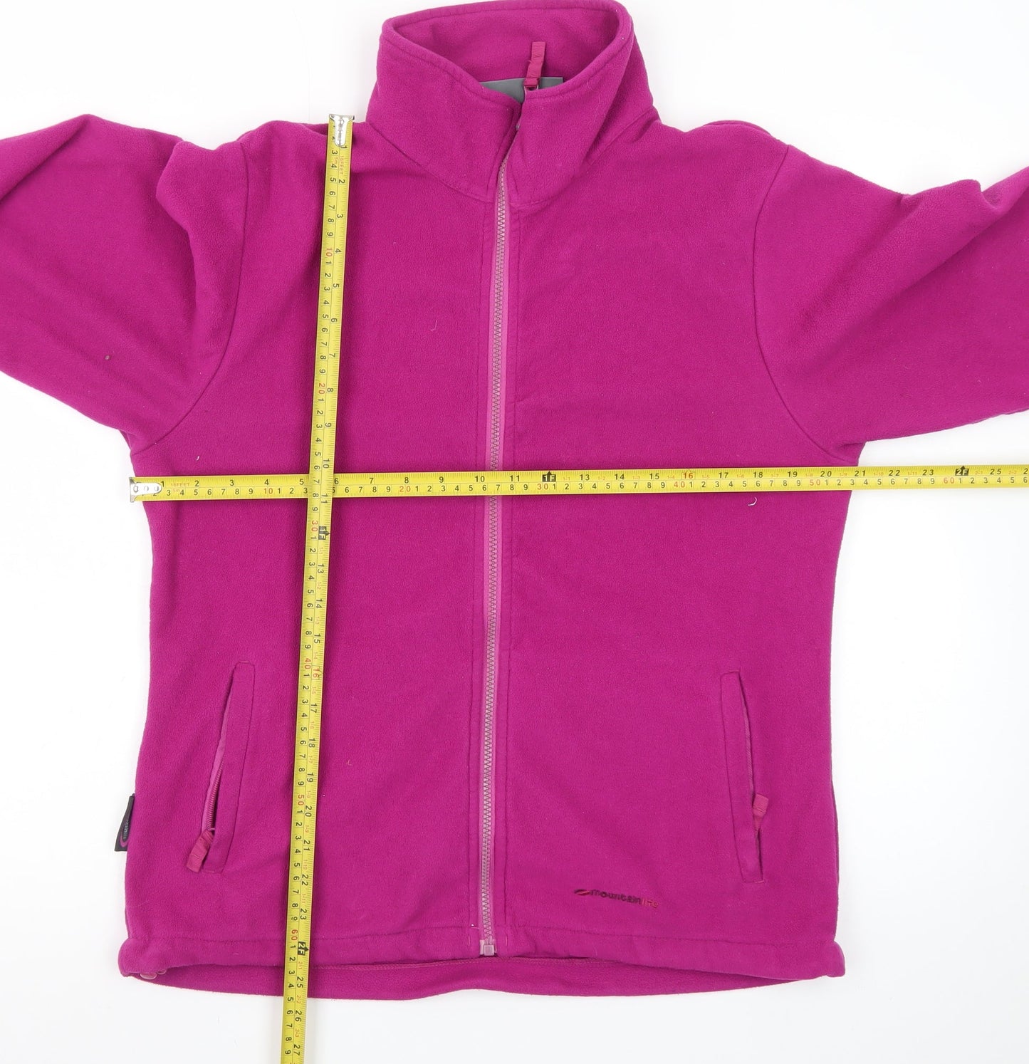 Mountain Life Womens Pink Fleece Full Zip Hoodie Jacket Size 14