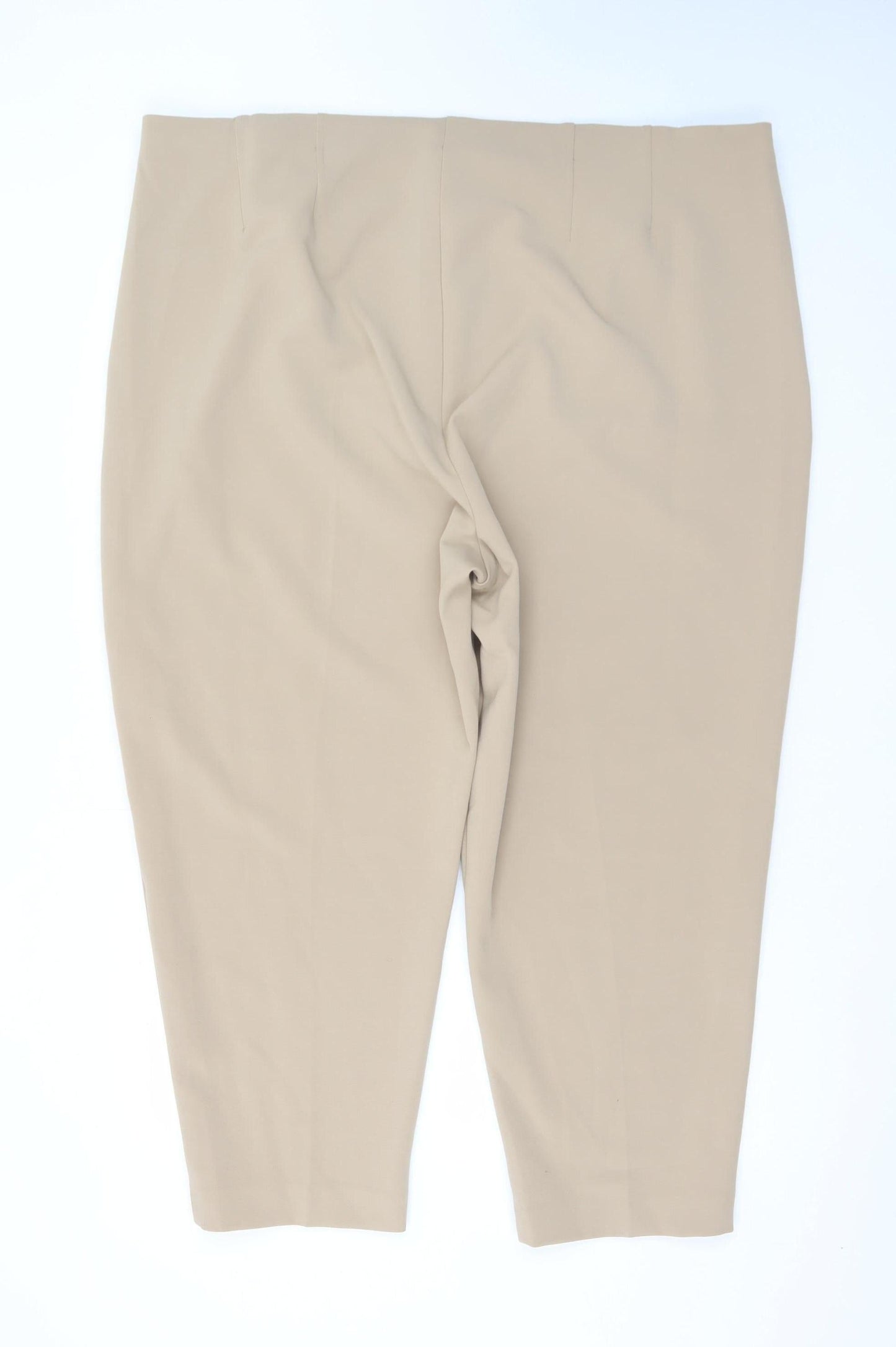 Marks and Spencer Women Beige Size 24 Regular Twill Trousers