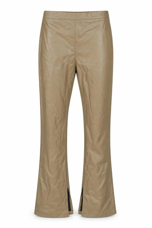 Topshop Women Brown Faux Leather Flared Trousers Size 10