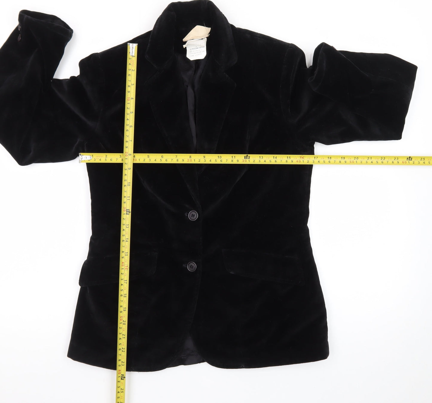 Sears Women’s Black Velvet Blazer Size 10 Classic Mid-Length
