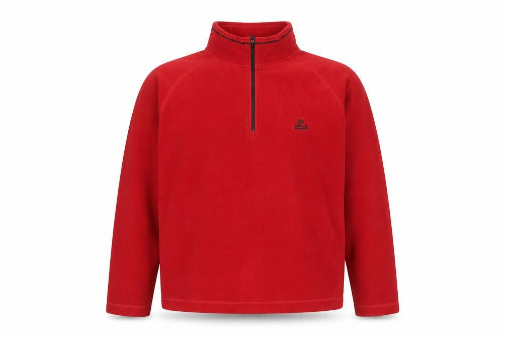 Craghoppers Men's Red Fleece 1/4 Zip Pullover Sweatshirt L