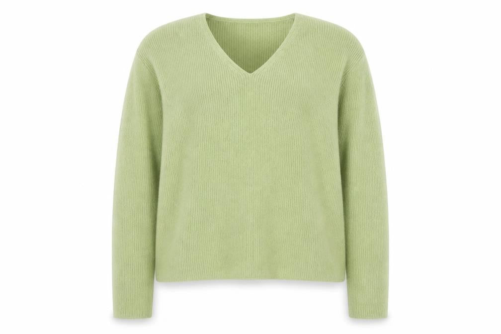 Wallis Women Green V-Neck Wool Blend Knit Jumper Size 14