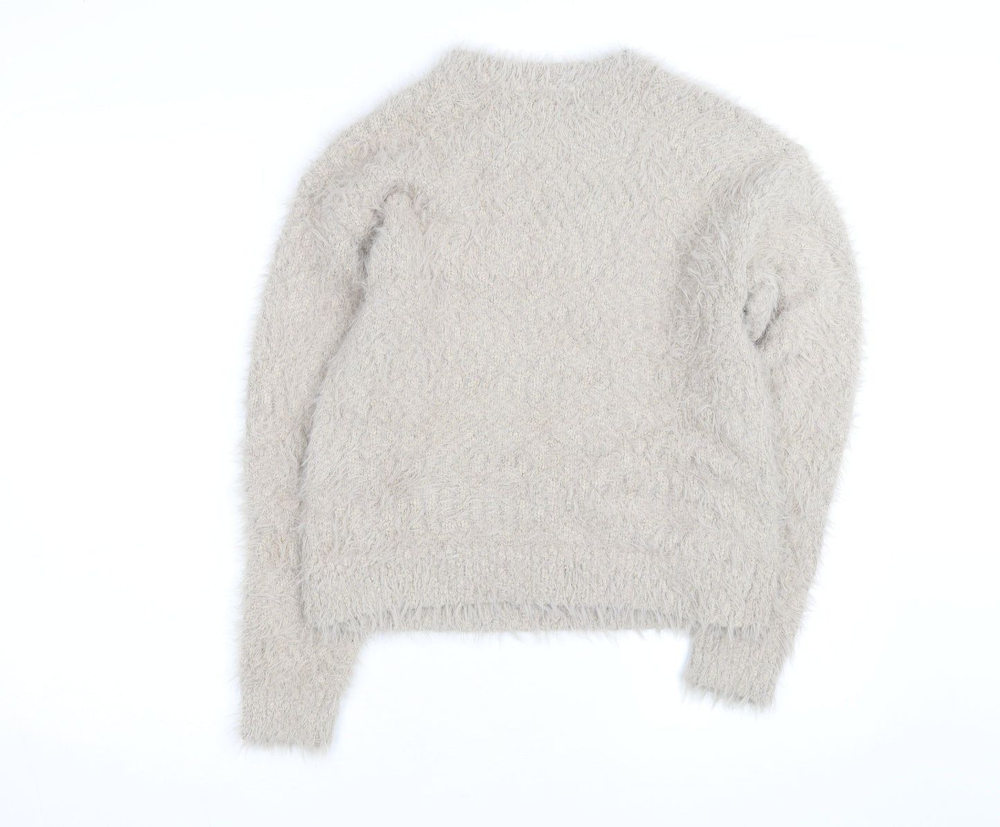 Marks and Spencer Men’s Beige Fluffy Knit Crew Neck Jumper Size S