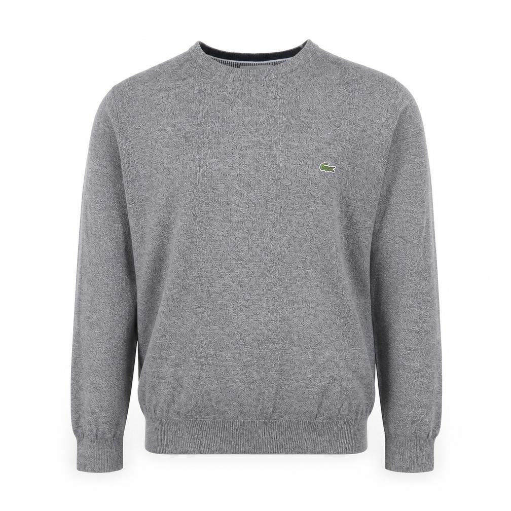 Lacoste Men's Grey Cotton Crew Neck Jumper Size S