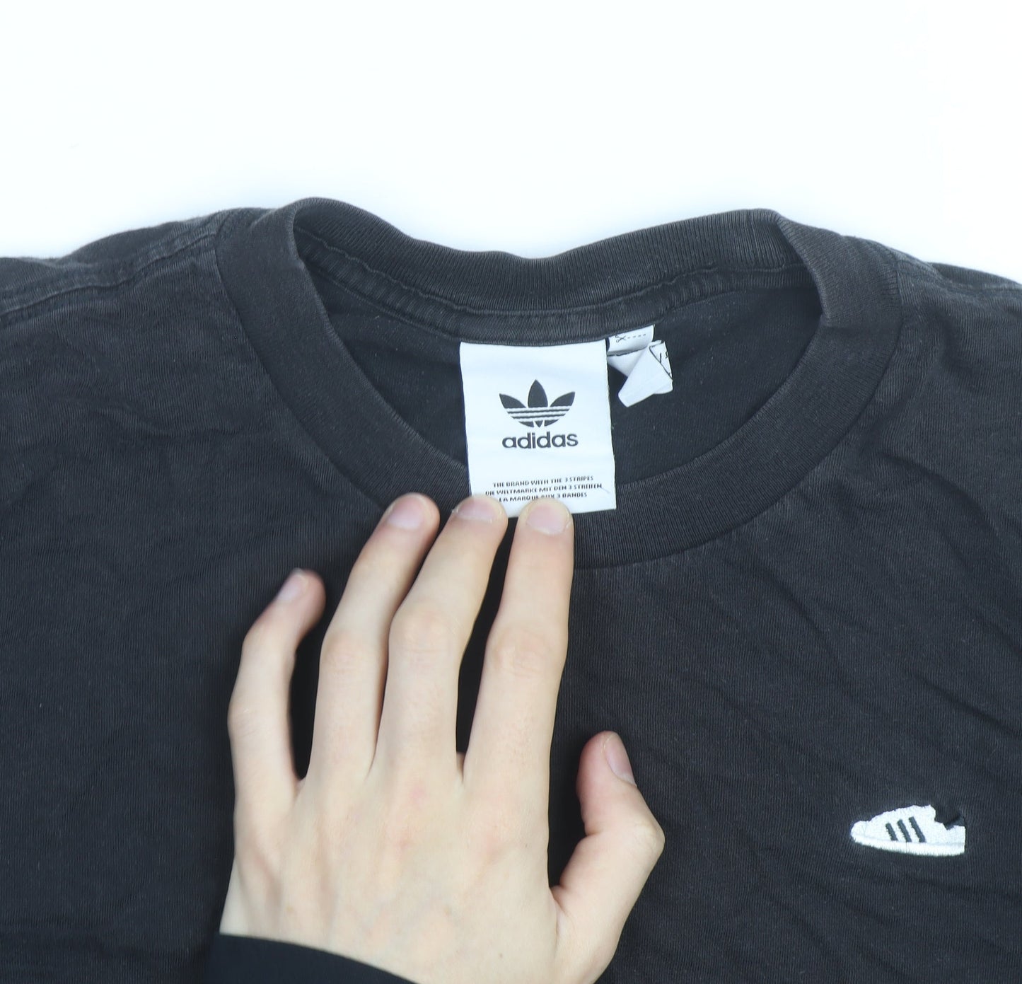 Adidas Mens Black Crew Neck Short Sleeve Cotton T-Shirt Size M