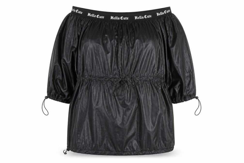 Public Desire Women's Black Off Shoulder Tunic Blouse Size 24