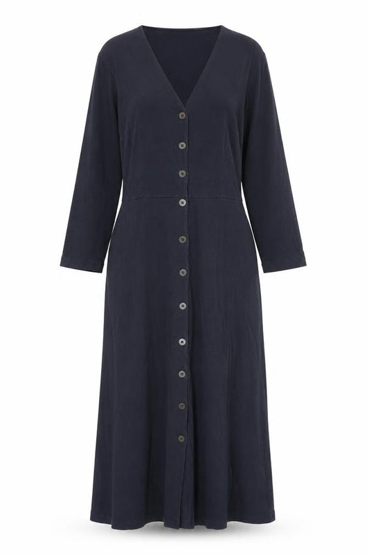 Schöffel Women Blue Midi Shirt Dress Size 12 Button Up Casual