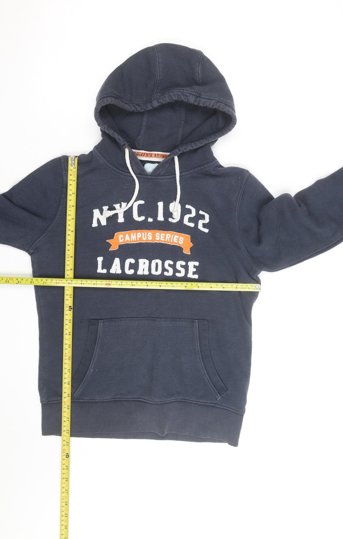 Authentic Apparel Co. Women’s Navy Blue Pullover Hoodie Size 10 Lacrosse Print