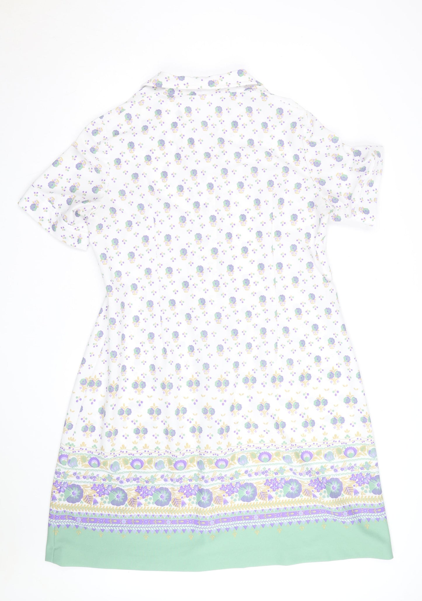 C&A Women’s White Floral Collared Shirt Dress Size 24