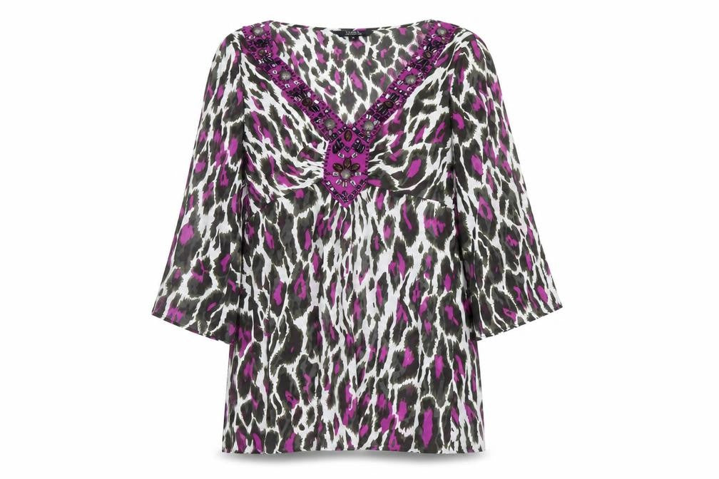 Star by Julien Macdonald Womens Multicoloured Beaded Tunic Blouse Size 10