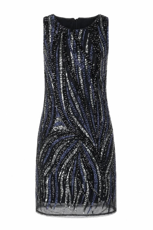 Monsoon Women’s Black Sequin Shift Party Dress Size 8
