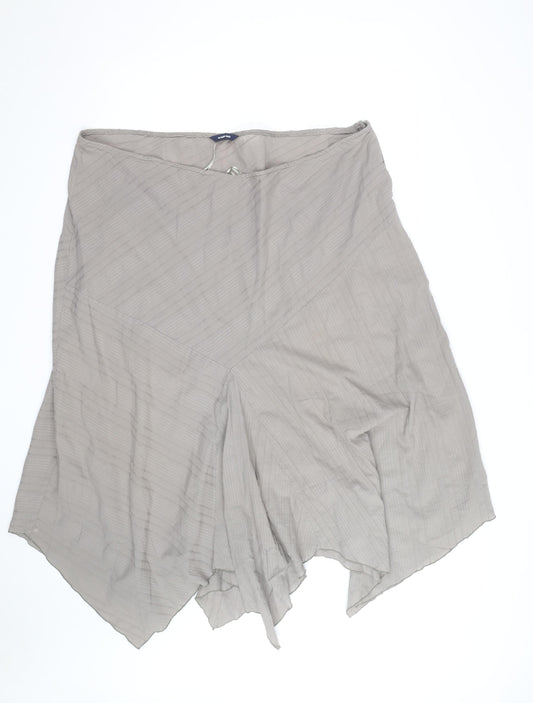 East Coast Women Beige Asymmetric Midi Skirt Size 26 Cotton