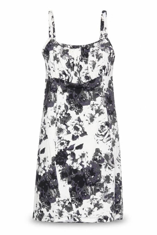 Tiamo Womens Black Floral Sleeveless Scoop Neck Knee Length Dress L