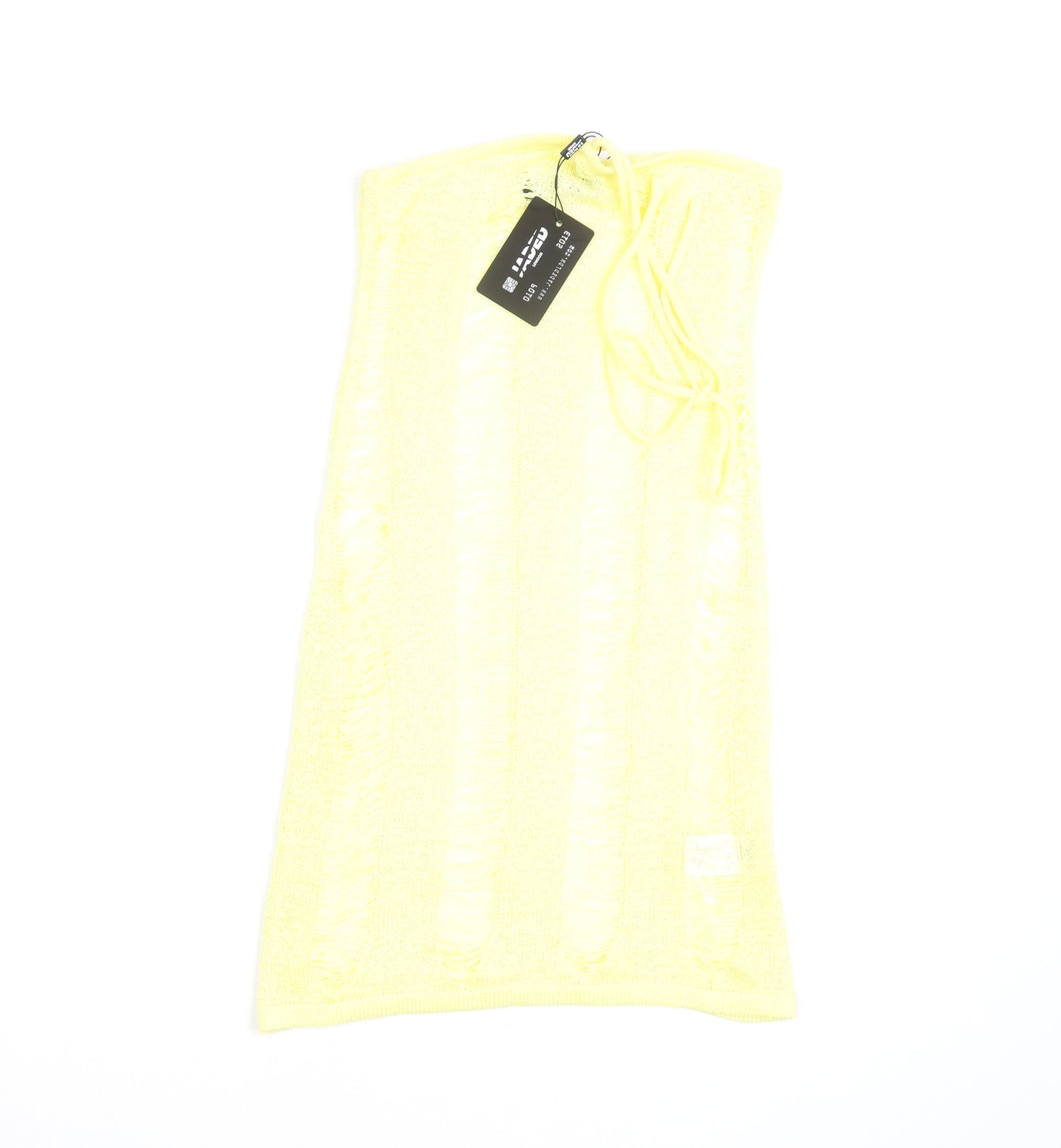 Jaded London Women's Yellow Knit Strapless Mini Bodycon Dress S