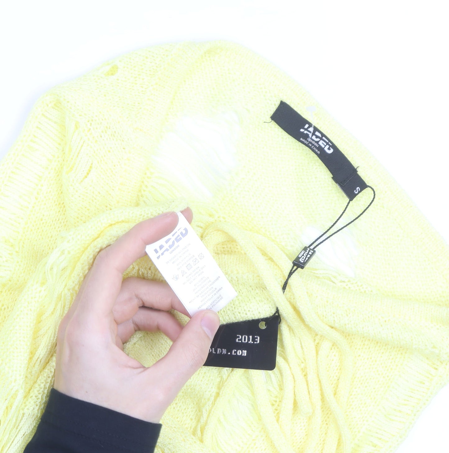 Jaded London Women's Yellow Knit Strapless Mini Bodycon Dress S