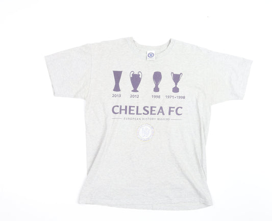 Chelsea FC Men's Grey Cotton Short Sleeve T-Shirt M