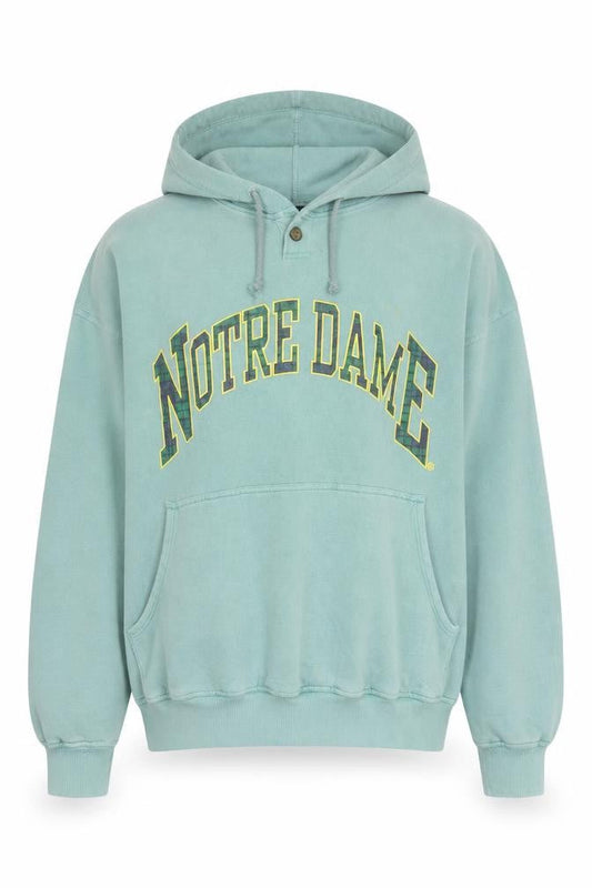 Tornado Mens Green Notre Dame Pullover Hoodie Size L Vintage Style