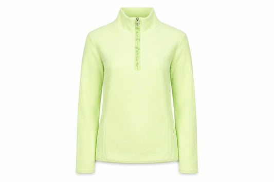 FatFace Women's Green 1/4 Zip Pullover Sweatshirt Size 10 Fleece Cotton Blend