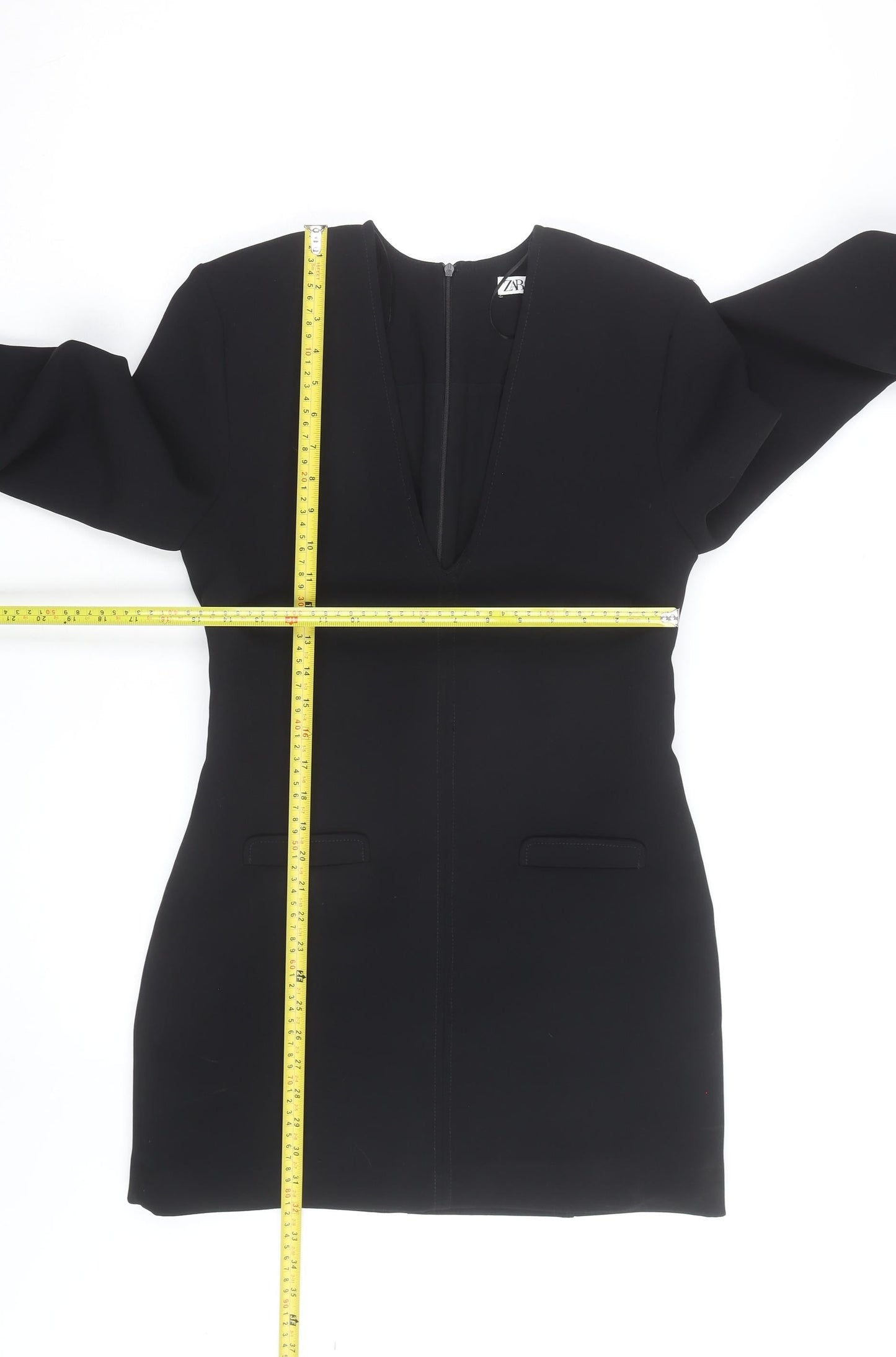 Zara Women's Black Long Sleeve V-Neck Tunic Blouse Size M