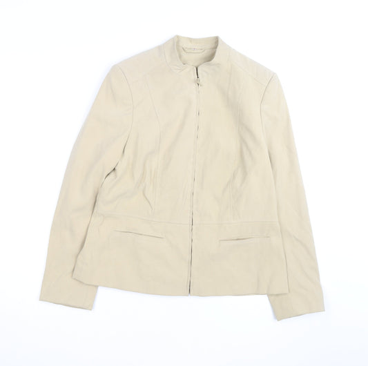 Phase Eight Women Beige Size 12 Softshell Zip Jacket