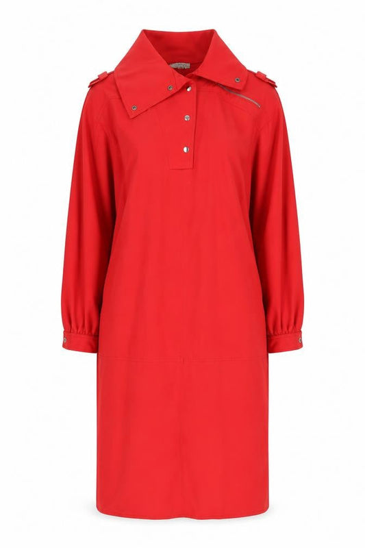 Estelle d’ore Women’s Red Cotton Collared Shirt Dress Size 10