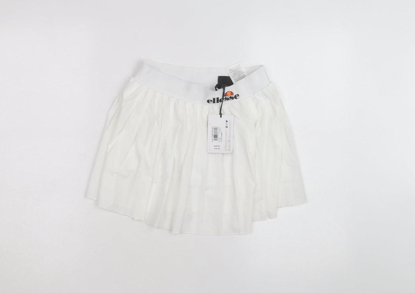 Ellesse Womens White Pleated Tennis Skirt Size 8