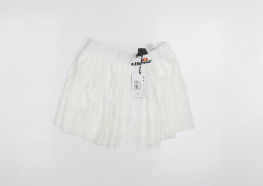 Ellesse Womens White Pleated Tennis Skirt Size 8