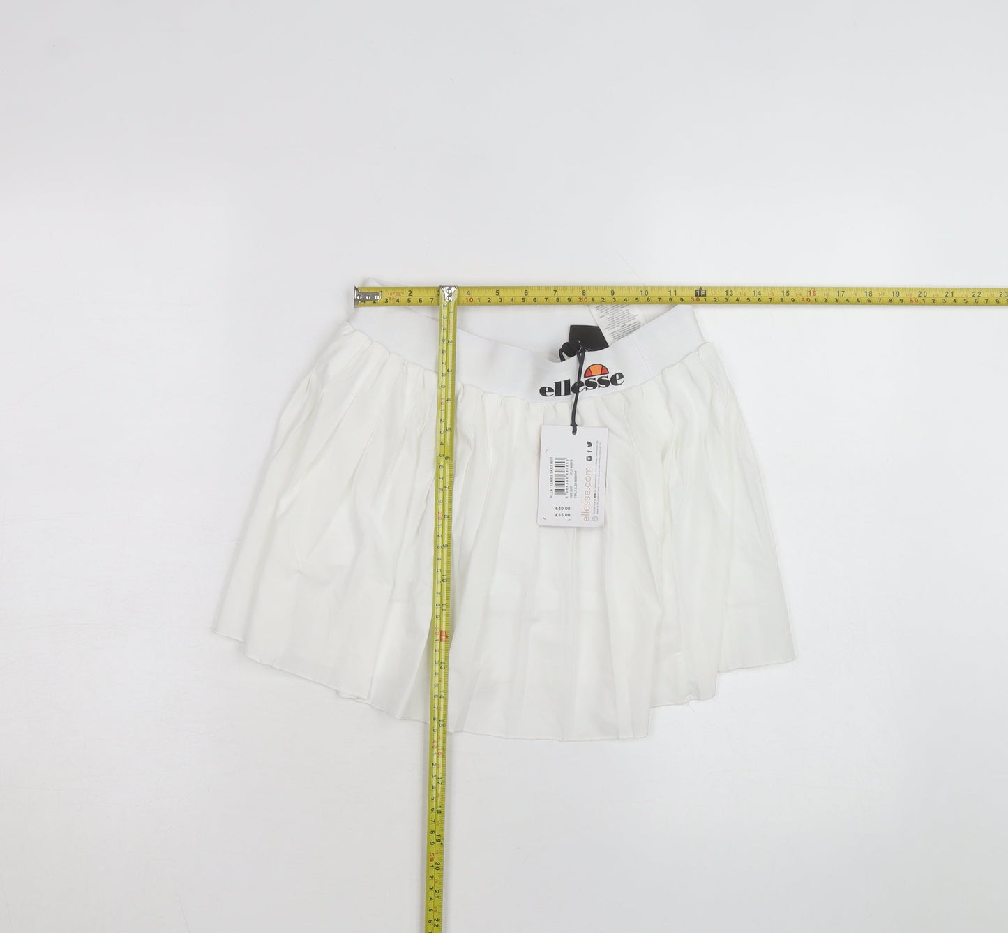 Ellesse Womens White Pleated Tennis Skirt Size 8