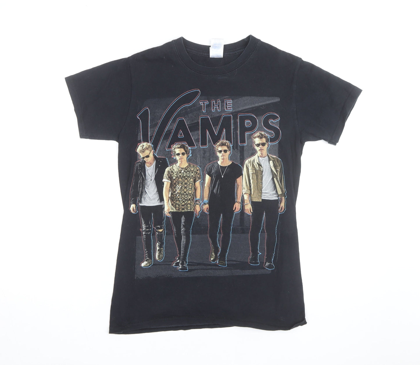 Gildan Men's Black The Vamps World Tour 2015 Band T-Shirt Size S