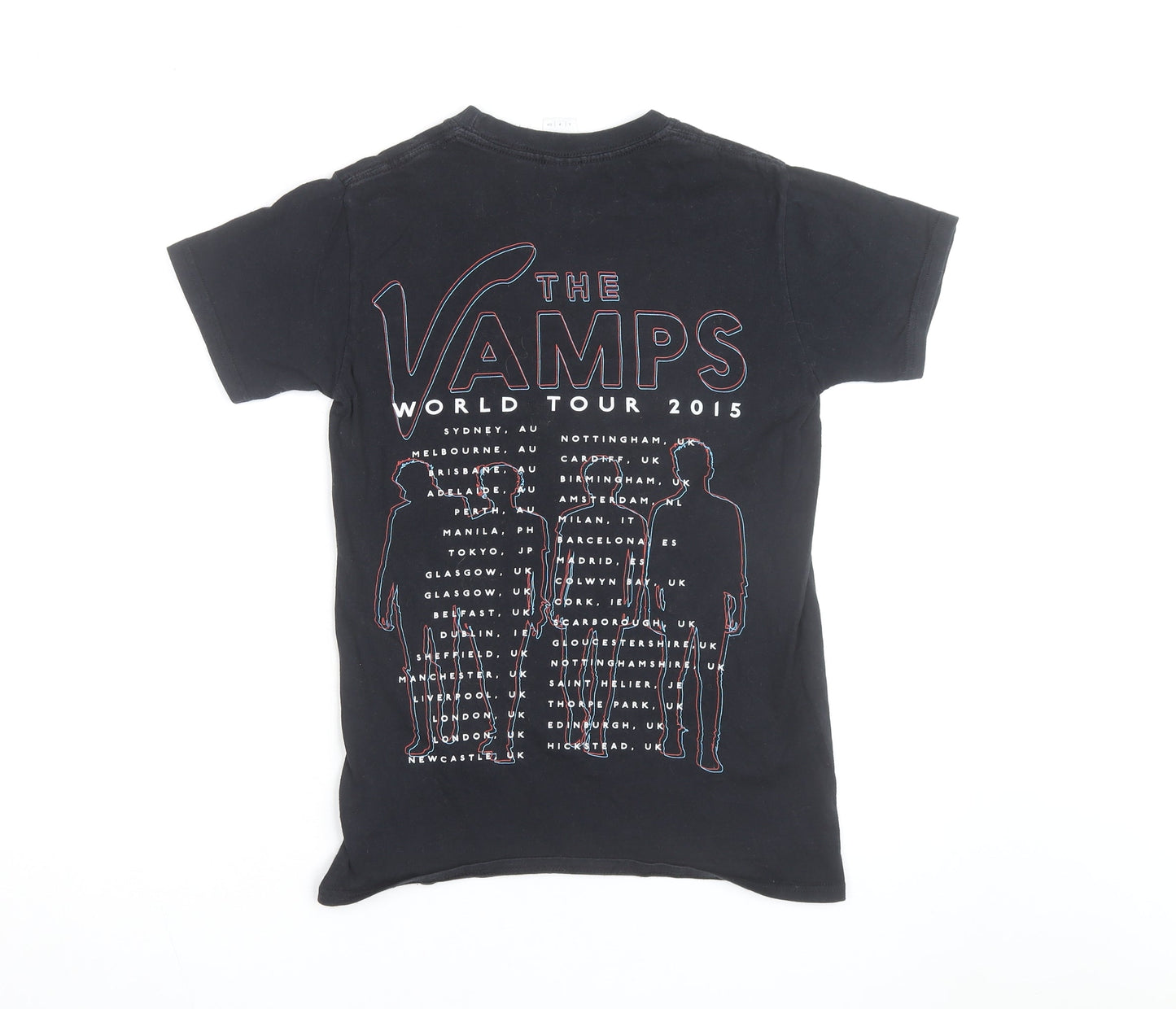 Gildan Men's Black The Vamps World Tour 2015 Band T-Shirt Size S