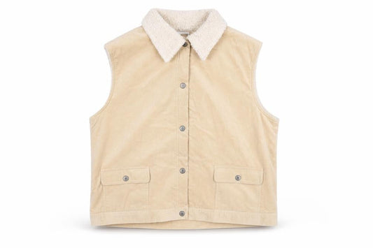 Bonmarché Men's Beige XL Corduroy Sherpa Lined Waistcoat
