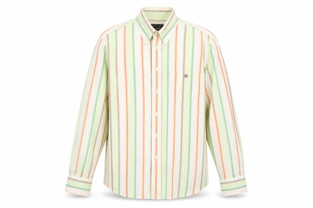 Memo's Men's Multicoloured Striped Classic Fit Cotton Button-Up Shirt M