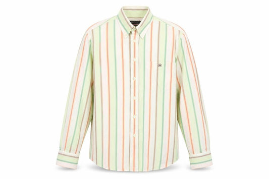 Memo's Men's Multicoloured Striped Classic Fit Cotton Button-Up Shirt M