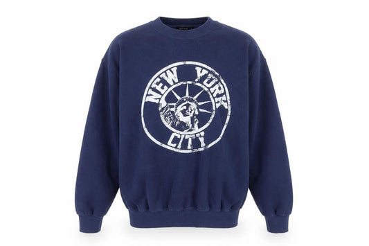 River Island Men's Blue New York City Graphic Pullover Sweatshirt Size S