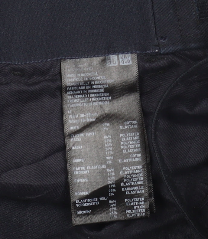 Uniqlo Men’s Black Slim Fit Chino Trousers 30in Waist