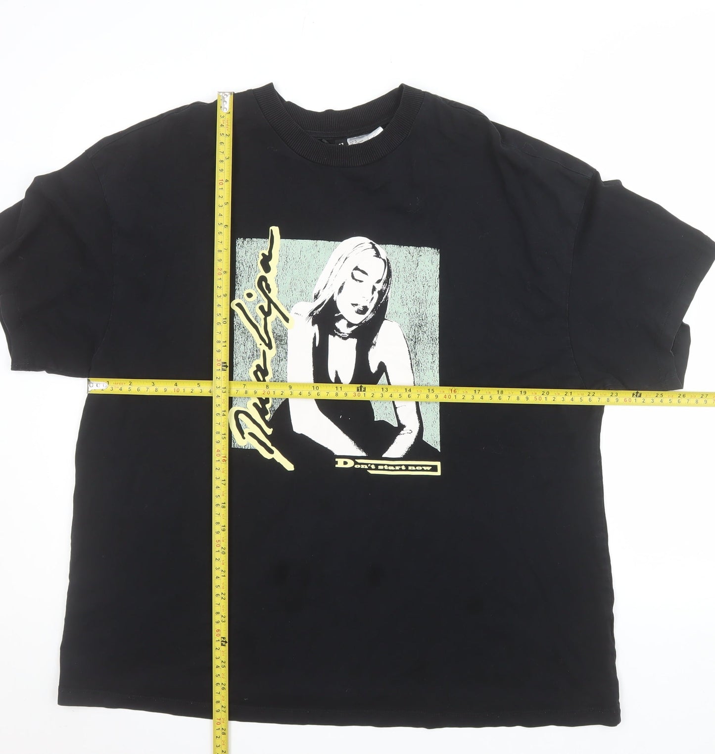Dua Lipa H&M Divided Women's Black Graphic Music T-Shirt M