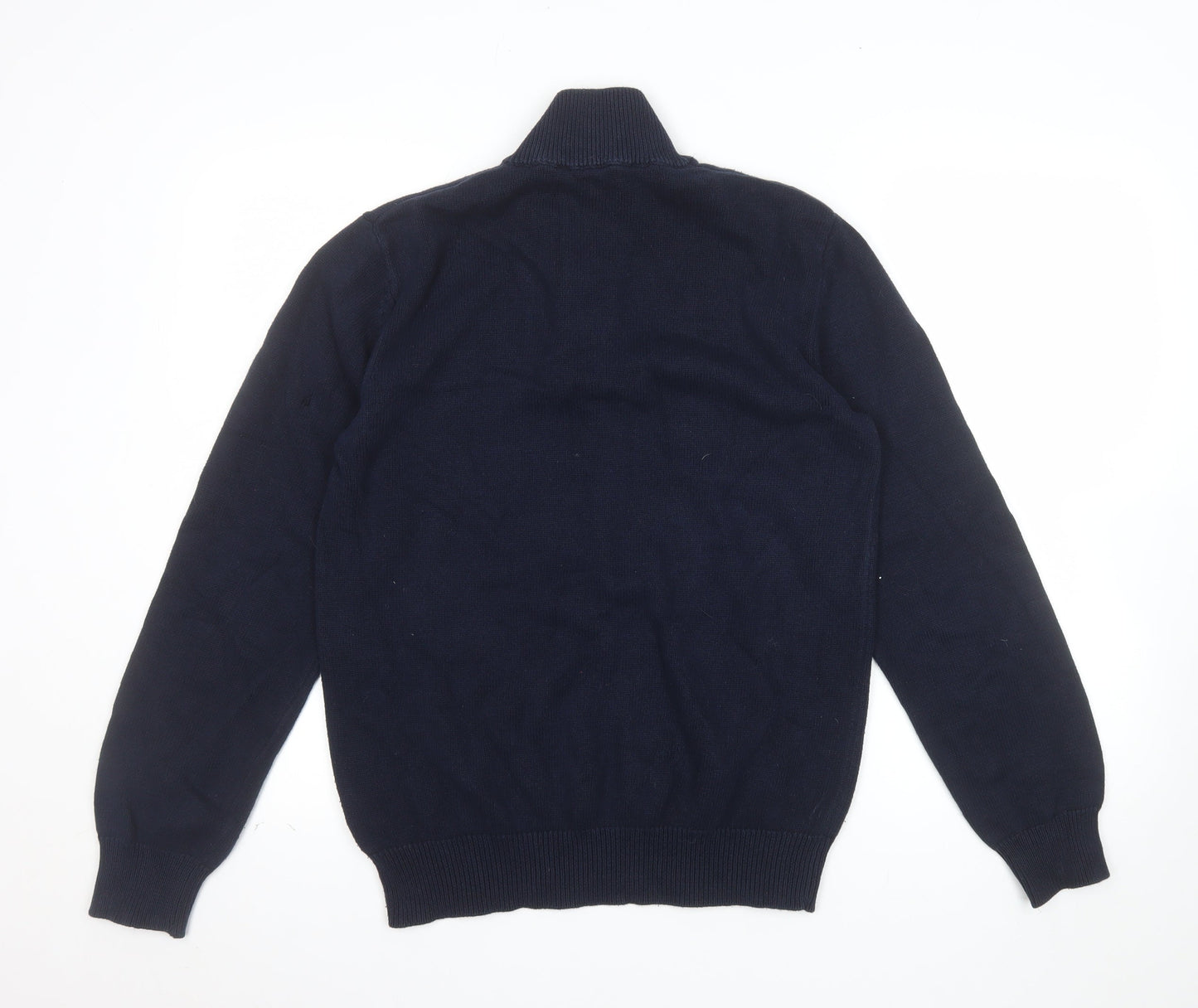 Crew Clothing Company Men's Blue Half Zip Cotton Jumper M