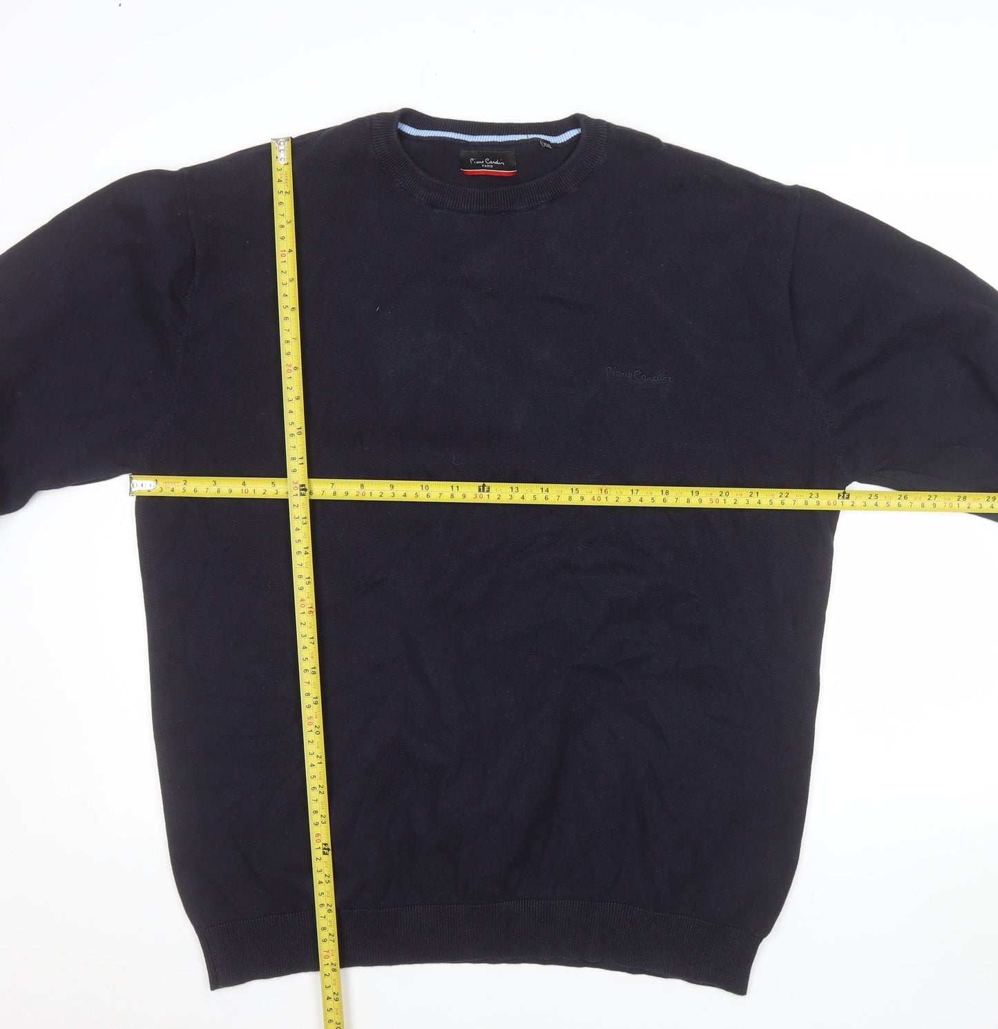 Pierre Cardin Men’s Blue 2XL Cotton Crew Neck Pullover Jumper