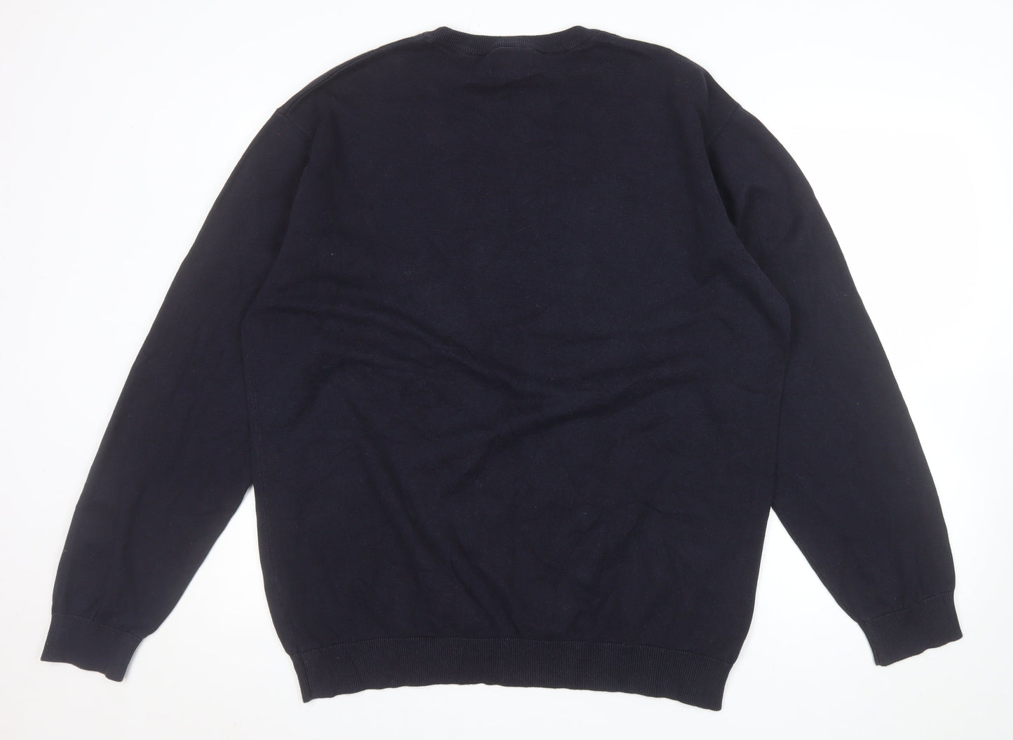 Pierre Cardin Men’s Blue 2XL Cotton Crew Neck Pullover Jumper