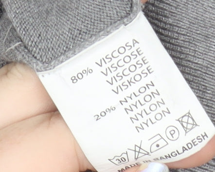 Cotton & Silk Men's Grey Crew Neck Pullover Jumper M