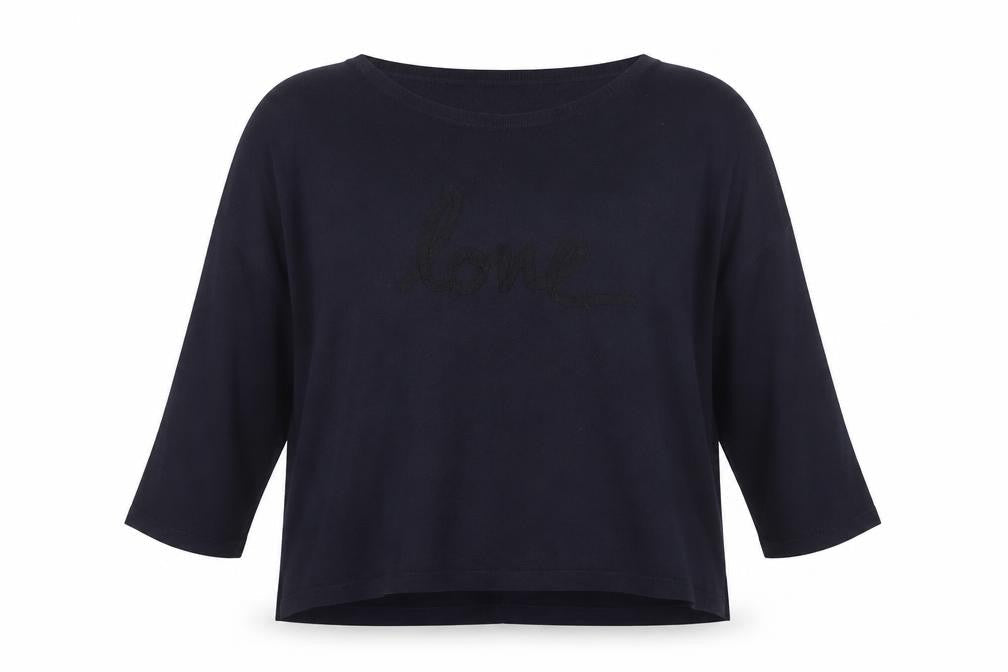 Illustrated People Women's Black Relaxed Fit Pullover Jumper M