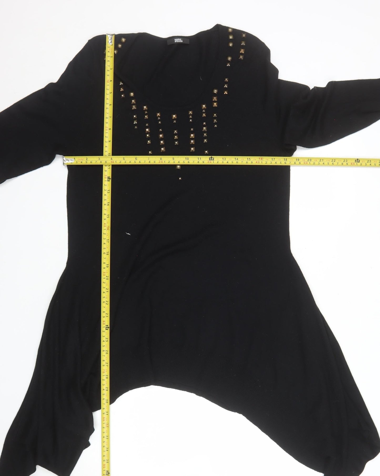 Marks and Spencer Women’s Black Studded Pullover Jumper Size 16