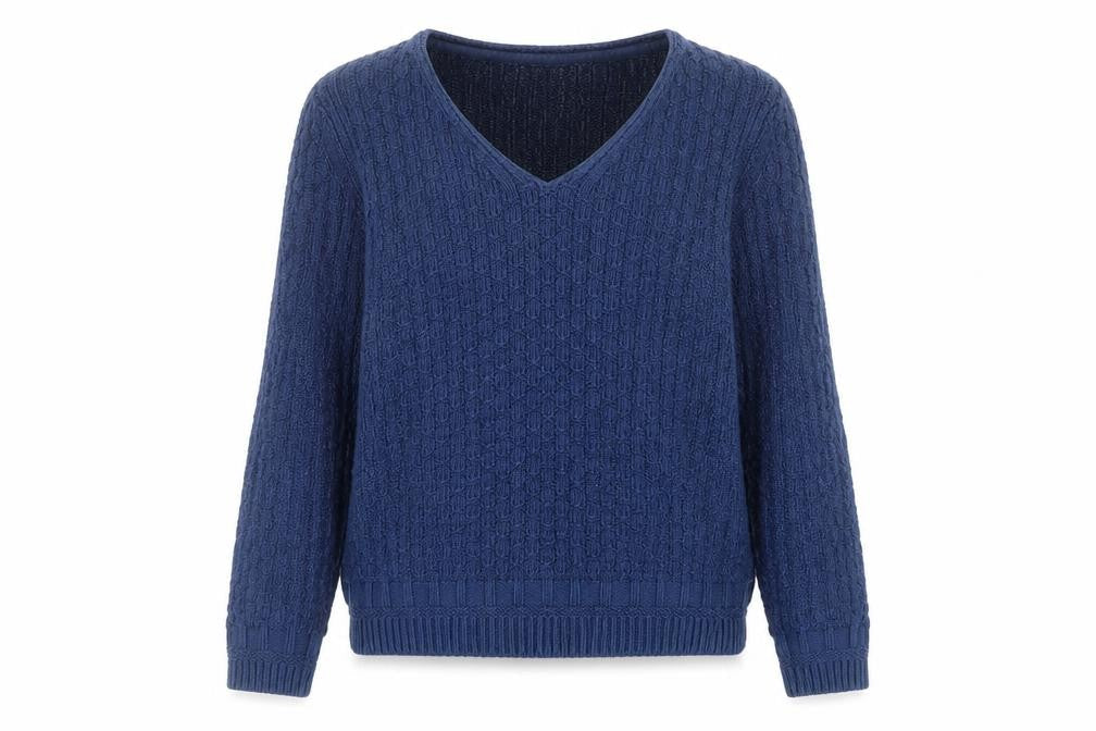 FatFace Women's Blue V-Neck Long Sleeve Knit Jumper Size 12