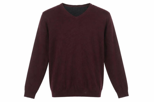 Jeff Banks Men’s Brown V-Neck Cotton Cashmere Silk Jumper Size L