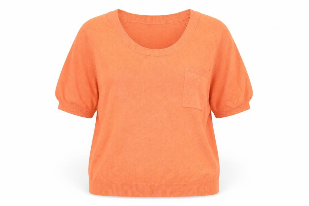 Next Women's Orange Crew Neck Short Sleeve Pullover Jumper Size 14