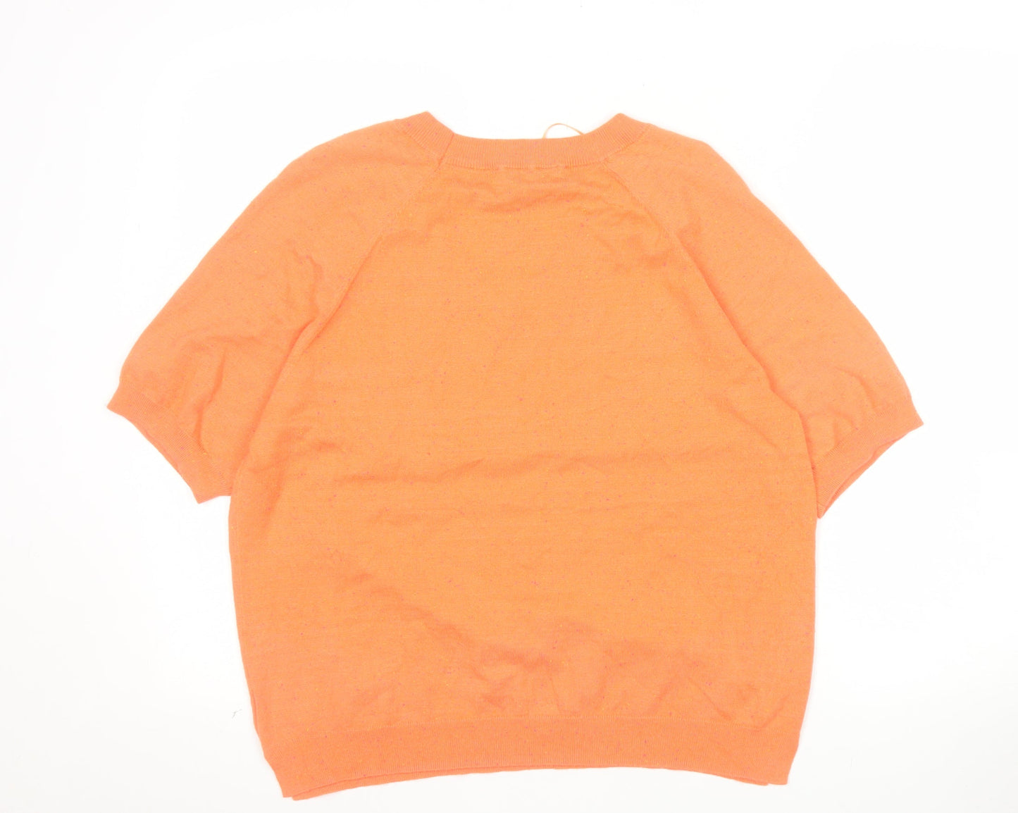 NEXT Women's Orange Crew Neck Short Sleeve Pullover Jumper Size 14