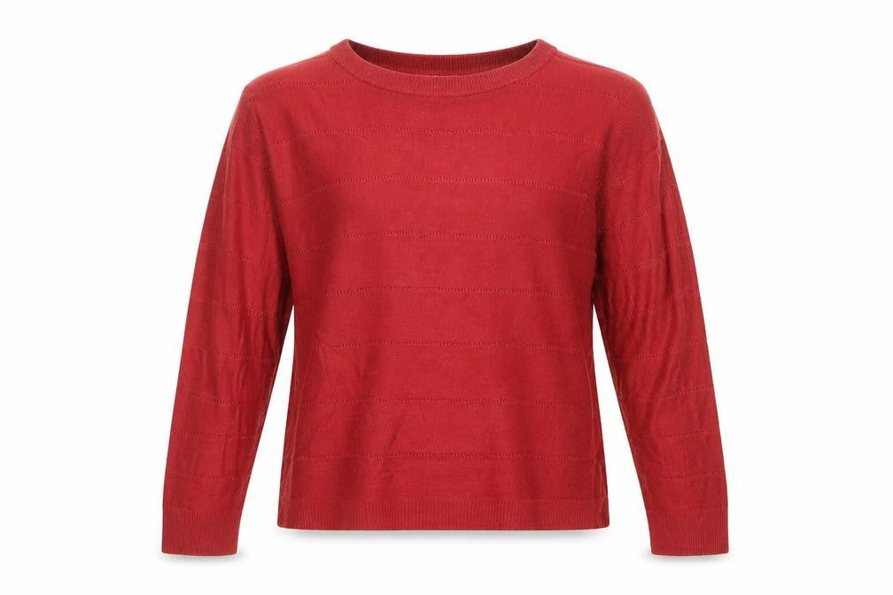 Jacqueline de Yong Women Red Acrylic Crew Neck Jumper Size S