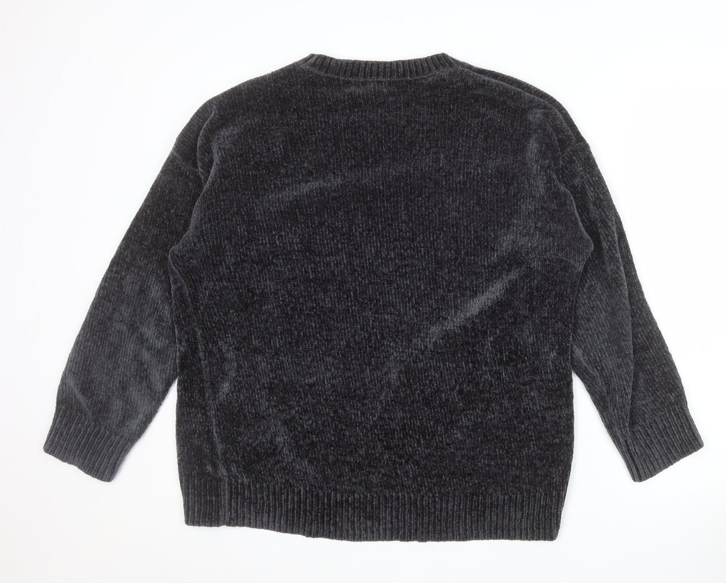 New Look Womens Grey Crew Neck Long Sleeve Pullover Jumper M