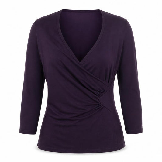 Kaliko Womens Purple Wrap V-Neck Jumper Size 8