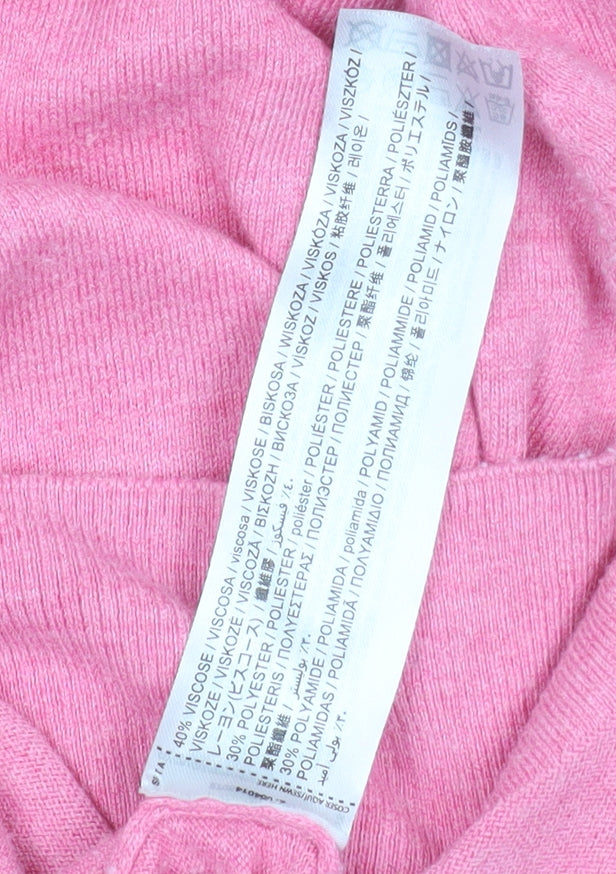 MNG Women’s Pink Knit Long Sleeve Pullover Jumper Size 12